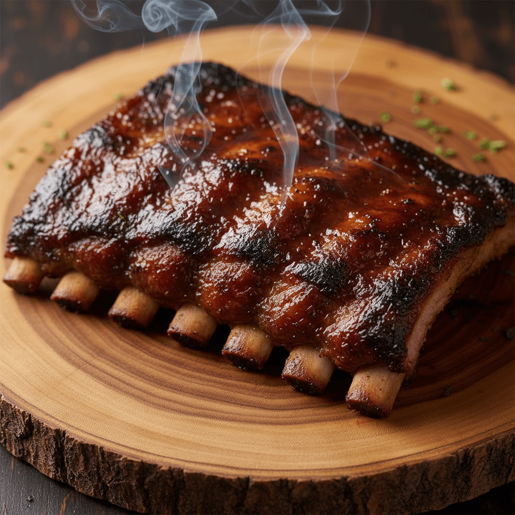 Grilled short ribs (kalbi) with caramelized edges