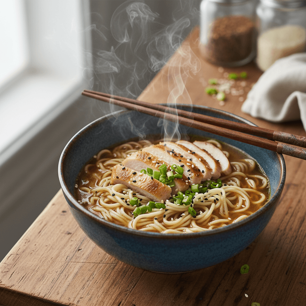 Seafood kalguksu with hand-pulled noodles and broth
